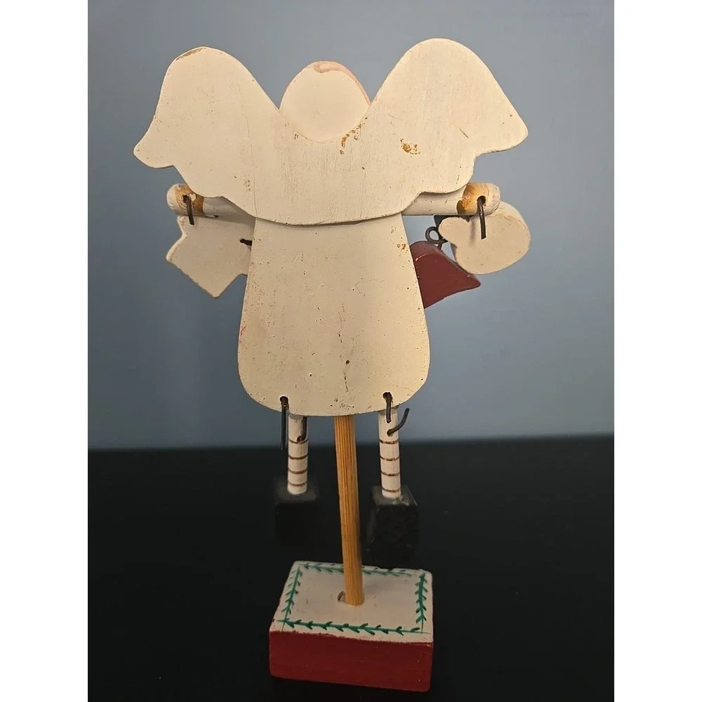 Rustic Wooden Christmas Angel Decoration Folk Art Charms Include Baby‎ Jesus